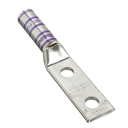 Panduit LCCX4/0-12-X Flex Conductor Copper Compression Lug, 2 Hole, 4/0 AWG Flex, 1/2-Inch Stud, 1.75-Inch Hole Spacing