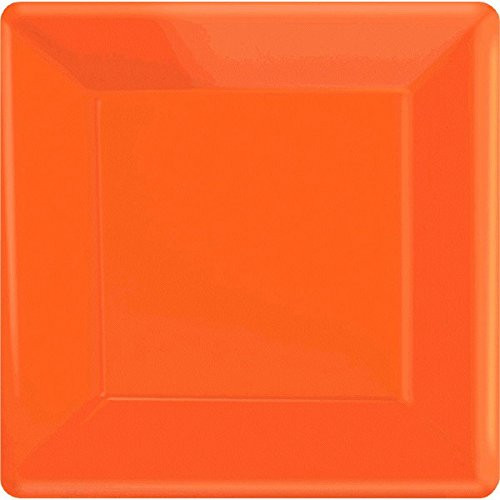 Orange Peel Square Paper Plates | 7" | Pack of 20 | Party Supply