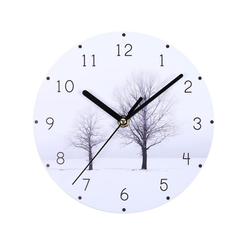 AOKWAWALIY Wall Clock Creative Clock Wooden Desk Clock Old Fashioned White