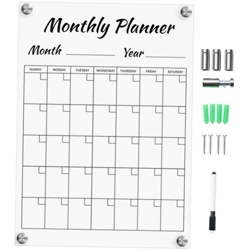 FUNOMOCYA 1 Set Monthly Plan Message Board home decoration board calendar wall memo board weekly dry erase board classroom chart paper for teachers erasable board Acrylic small whiteboard