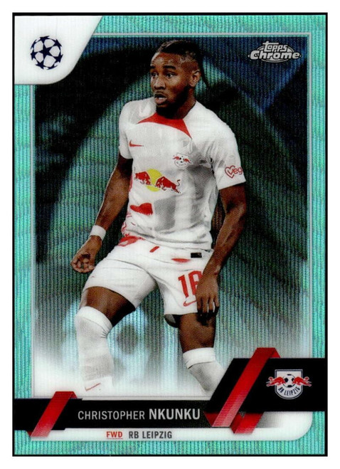 CHRISTOPHER NKUNKU 2022-23 Topps Chrome UEFA /199 Competitions Aqua Wave #18 Refractor Club NM+-MT+ Soccer /199