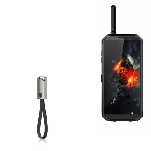 BoxWave Cable Compatible with Blackview BV9500 Pro - USB Type-C Keychain Charger, Key Ring 3.1 Type C USB Cable - Jet Black