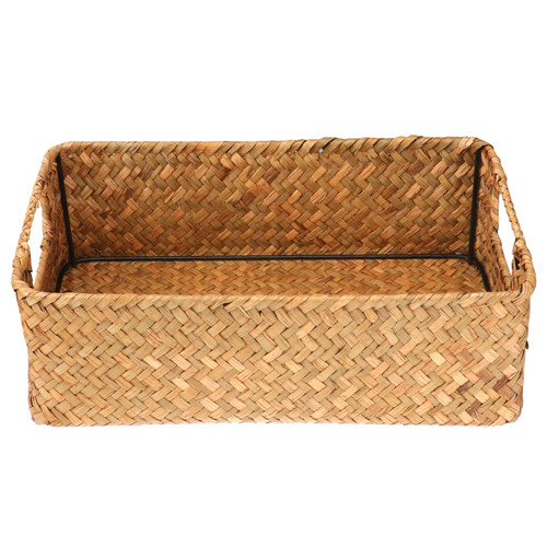 Rectangular Wicker Baskets Water Hyacinth Storage Baskets Rectangular Wicker Baskets with Handles for Cupboards Drawer Closet Bathroom Rustic Decor S Water Hyacinth Storage Baskets