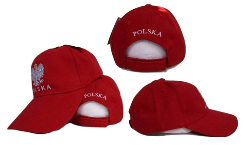 Trade Winds Poland Polish Polska Eagle Flag Red Baseball Hat Cap 3D Embroidered (RUF)