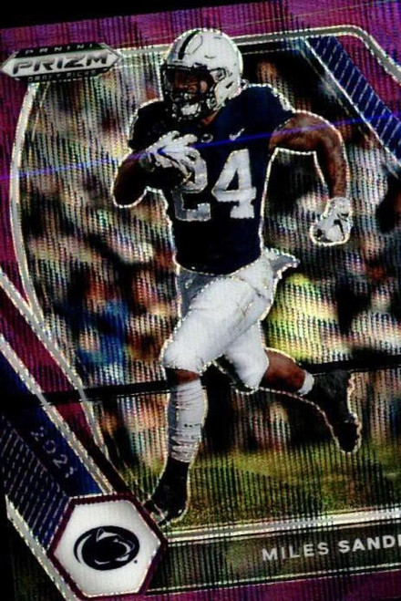 2021 Panini Prizm Draft Picks Prizms Purple Wave #92 Miles Sanders Penn State Nittany Lions Football Trading Card 2021 Panini Prizm Draft Picks Prizms Purple Wave #92 Miles Sanders Penn State Nittany Lions Football Trading Card