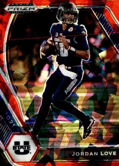 2021 Panini Prizm Draft Picks Prizms Red Ice #33 Jordan Love Utah State Aggies Football Trading Card 2021 Panini Prizm Draft Picks Prizms Red Ice #33 Jordan Love Utah State Aggies Football Trading Card