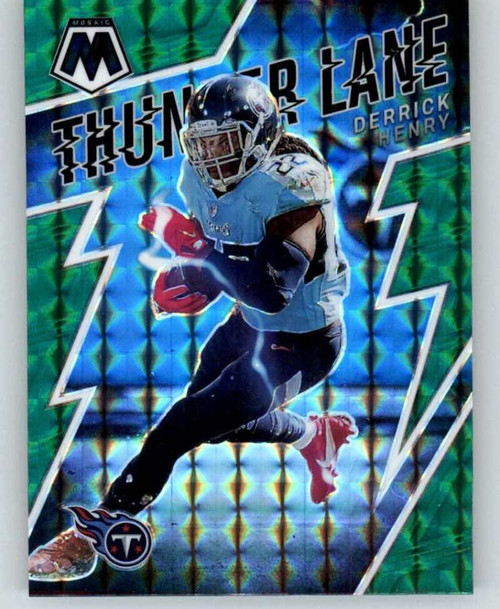 2022 Panini Mosaic Thunder Lane Mosaic Green #2 Derrick Henry Tennessee Titans NFL Football Trading Card 2022 Panini Mosaic Thunder Lane Mosaic Green #2 Derrick Henry Tennessee Titans NFL Football Trading Card