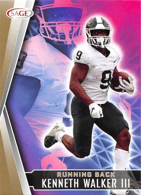 2022 Sage Low Series Gold #32 Kenneth Walker III Michigan State Spartans RC Rookie Football Trading Card 2022 Sage Low Series Gold #32 Kenneth Walker III Michigan State Spartans RC Rookie Football Trading Card