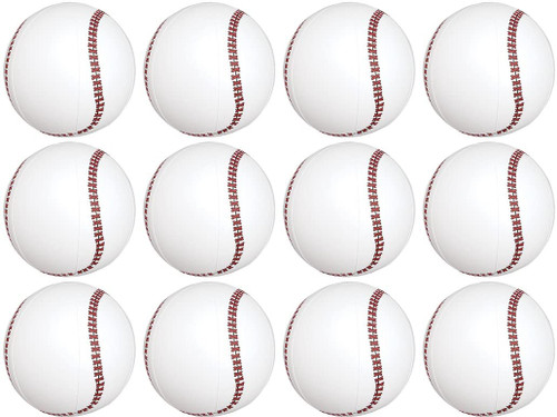 HAPPY DEALS ~ Large Baseball Beach Ball Inflates | 12 Pack | 16 Inch Inflatable Baseballs