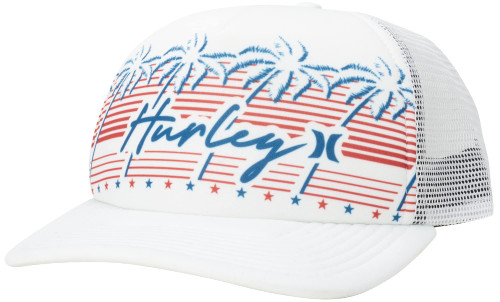 Hurley Women's Baseball Cap - Coastal Snap-Back Trucker Hat, Size One Size, White