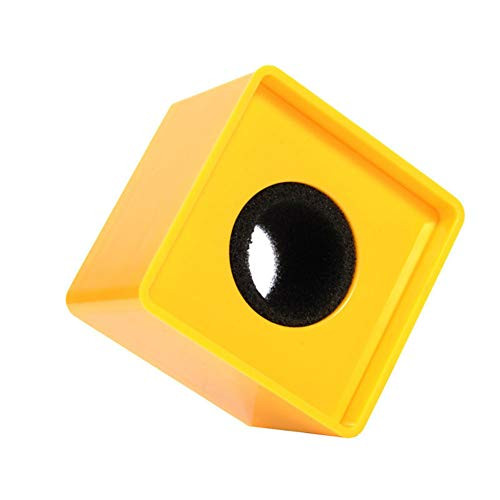 Aysekone Portable Yellow ABS Injection Molding Square Cube Shaped Interview Mic Microphone Logo Flag Station