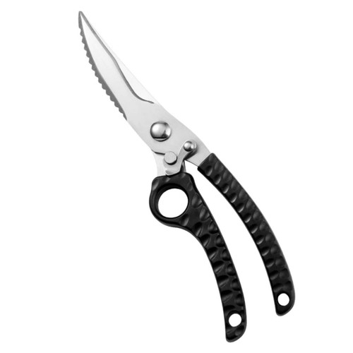 NIOIPXA Multi-function Kitchen Scissor Kitchen Shear with Non-slip Handle Stainless Steel Meat Shear (Black)