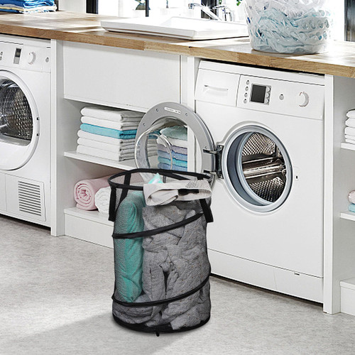 Collapsible Laundry Basket Mesh Laundry Hamper, Foldable Dirty Clothes Basket with Handles Mesh Storage Container Baskets for Laundry Room, Bathroom