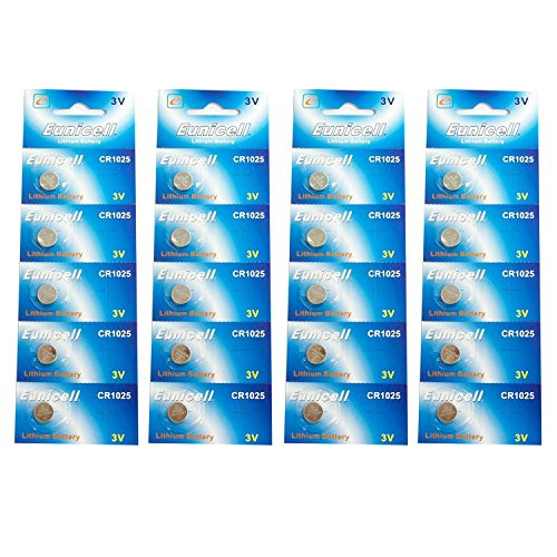 Eunicell CR1025 5033LC Lithium Blister Pack 3V 3 Volt Coin Cell Batteries (20 pcs)