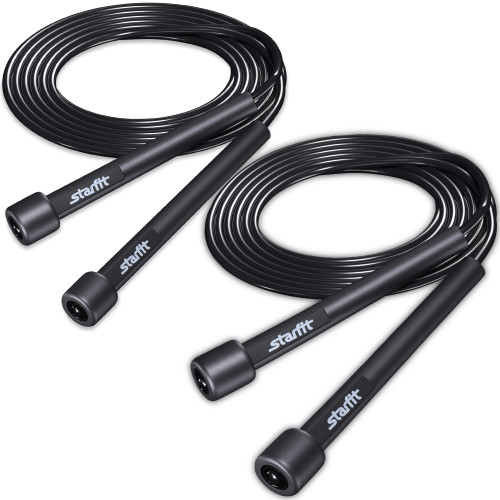 STARFIT Lightweight Jump Rope 2pcs for Fitness and Exercise - Adjustable Jump Ropes with Plastic Handles - Tangle-Free Skipping Rope for Crossfit, Gym, Cardio and Endurance Training - Jumping Rope for Workout (Black+Black) STARFIT Lightweight Jump Rope 2pcs for Fitness and Exercise - Adjustable Jump Ropes with Plastic Handles - Tangle-Free Skipping Rope for Crossfit, Gym, Cardio and Endurance Training - Jumping Rope for Workout (Black+Black)