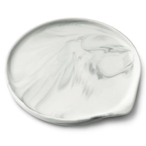 Oversized Spoon Rest,Ceramic Spoon Rest for Kitchen Counter Dishwasher Safe Marble Decor Spoon Holder for Kitchen,7 Inches