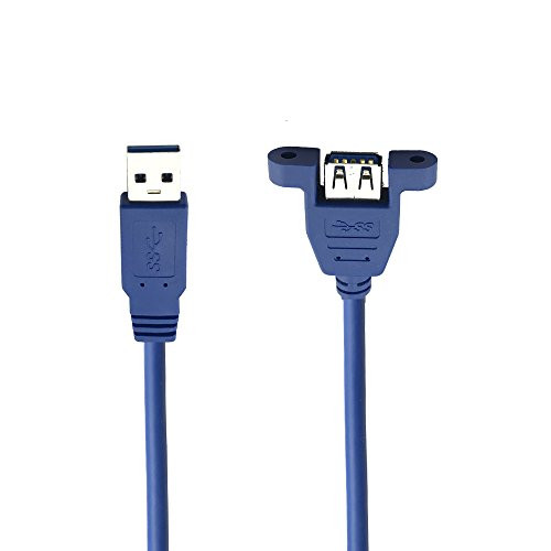 Seadream 2Feet SuperSpeed USB 3.0 Type A Male to Female Extension Cable with Panel Mount (60CM)