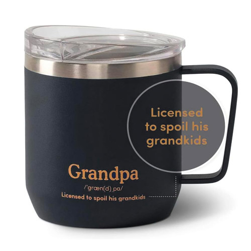 VAHDAM, Grandpa Mug - Christmas Gifts for Grandpa from Granddaughter, Grandson, Grandchild I Birthday Gifts for Grandpa, Grandpa Gifts | Stainless Steel, Vacuum Insulated Coffee Mugs with Lid - 10 oz