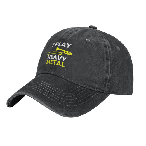 Cotton Baseball Cap I-Play-Heavy-Metal-Trombone Dad Hat Adjustable Polo Trucker Unisex Style Headwear Black