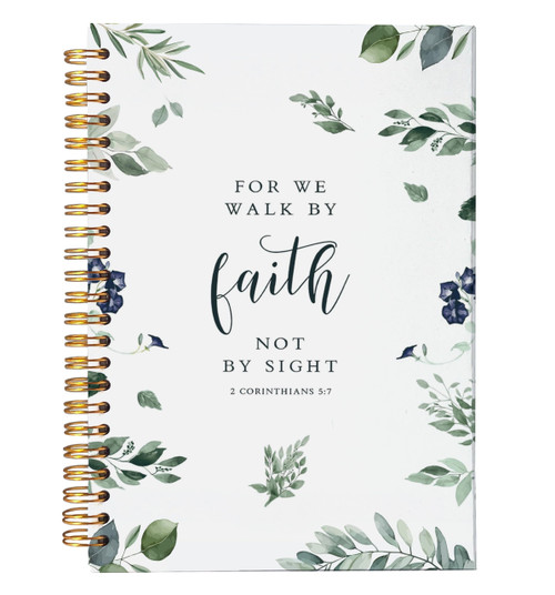 NEGIGA Christian Art Gifts Notebook Journal, 2 Corinthians 5:7 Faith Journal, Bible Journaling Notebook, Prayer Journal for Women Men, Christian Gifts for Women Men Faith, Spiral Notebook 5.5x8.3
