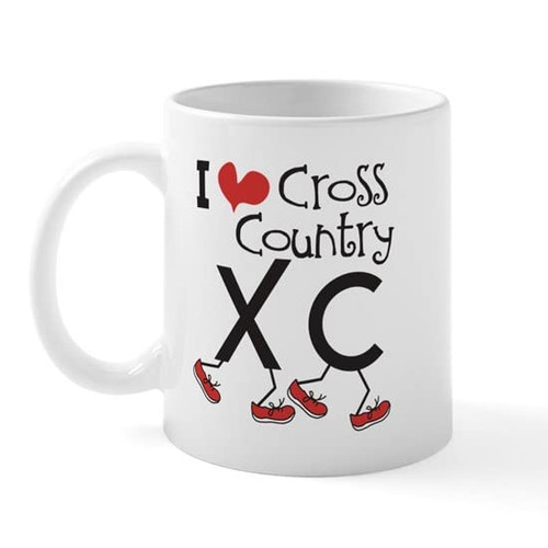 CafePress I Heart Cross Country Running Mug 11 oz (325 ml) Ceramic Coffee Mug