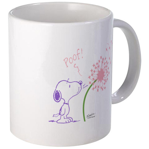 CafePress Snoopy Dandelion Mug 11 oz (325 ml) Ceramic Coffee Mug