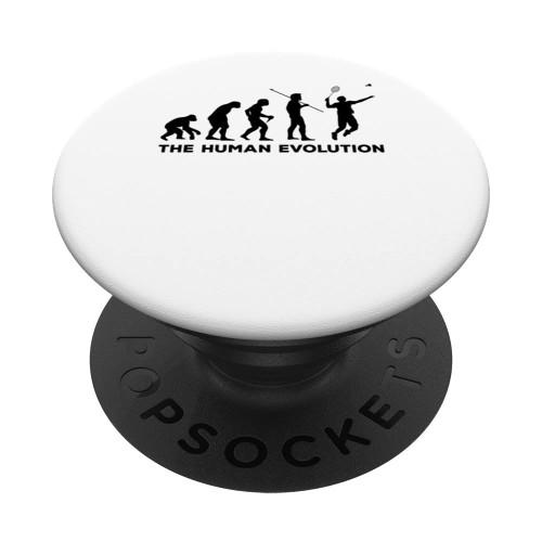 Evolution Graphic Badminton Player Shuttlecock Sports Smash PopSockets Swappable PopGrip