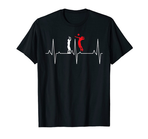 Volleyball Ball Heartbeat Volleyball-Player Funny Coach Gift T-Shirt