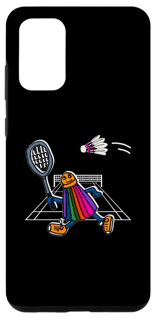 Galaxy S20+ Funny Badminton Shuttlecock With Racket | Badminton Player Case