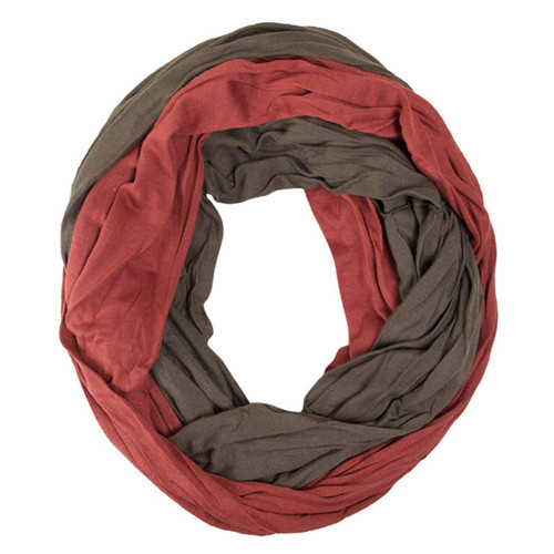 ScarvesMe Cotton Super Soft Light Weight Jersey Solid Color Two Tone Double Infinity Donut Scarf