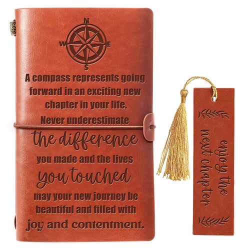 Lasimfa Coworker Retirement New Job Leather Journal Notebook with Bookmark Gifts for Women Men, Retirement, Thank You, Going Away, Farewell, Leaving Gifts for Colleague Boss Coworker Best Friends