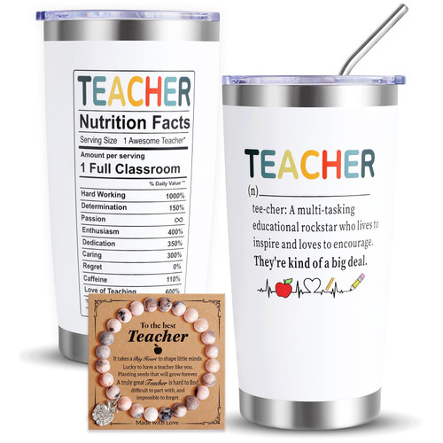 KarNeey Teacher Appreciation Gifts for Women-Teacher Gifts for Women-Teacher Gifts from Student-Teacher Graduation Gifts-Teacher Birthday Gifts-Teacher Christmas Gifts-20 oz Teacher Tumbler