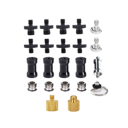 Aisnyho 22pcs Camera Screw Adapter Set 1/4 to 1/4 and 1/4 to 3/8 Tripod Mount Screw Adapters Converter Kit for DSLR Camera, Monopod, Ballhead,Tripod,Camera Cage ect