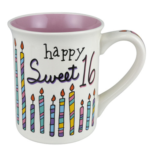 Enesco Our Name is Mud Happy Sweet Sixteen Birthday Coffee Mug, 16 Ounce, Multicolor