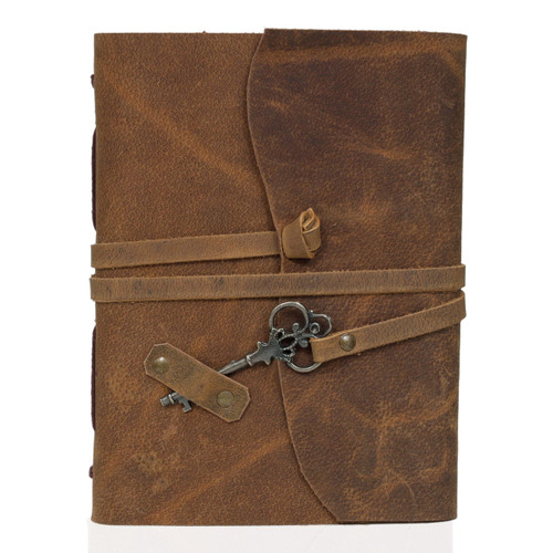 HLC Vintage Leather Journal - Antique Handmade Leather Bound journal Lined Paper 240 Pages Diary - Leather Sketchbook - Drawing Journal Notebook - Gift Men Women