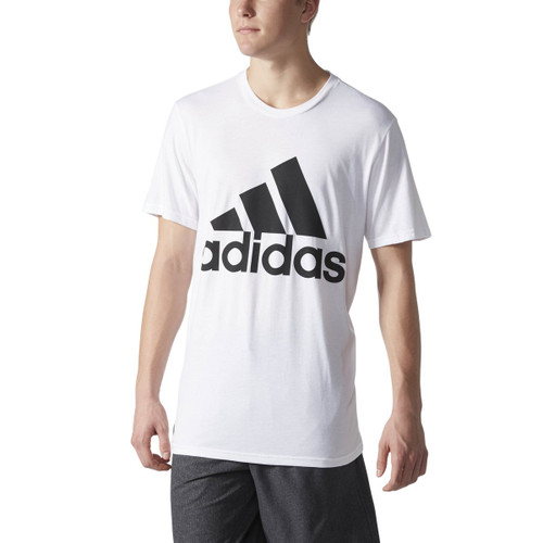 adidas Men's Badge of Sport Classic Tee, White/Black, Small