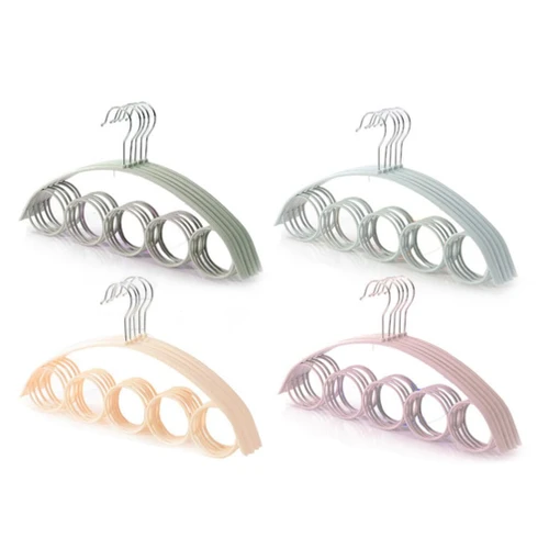 Unomor 4pcs 5 Hangers Clothes Rack Multifunction Hanger Scarf Tie Hanger Closet Organizer Hanger Tie Rack Wardrobe
