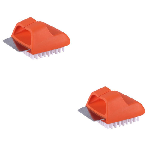 YARNOW 2pcs 2 in 1 Cleaning Brush Grill Scraper Brush Stainless Steel Brush Scraper 2- in- 1 Barbecue Brush Grill Grate Grill Brush Scraper Grill Brush with Scraper Pp Brush Head Outdoor
