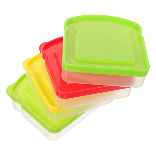 VINTORKY 4Pcs lunchbox container food containers with lids air tight container sandwich holder sub sandwich container microwave safe containers with lids Leakproof toddler crisper plastic
