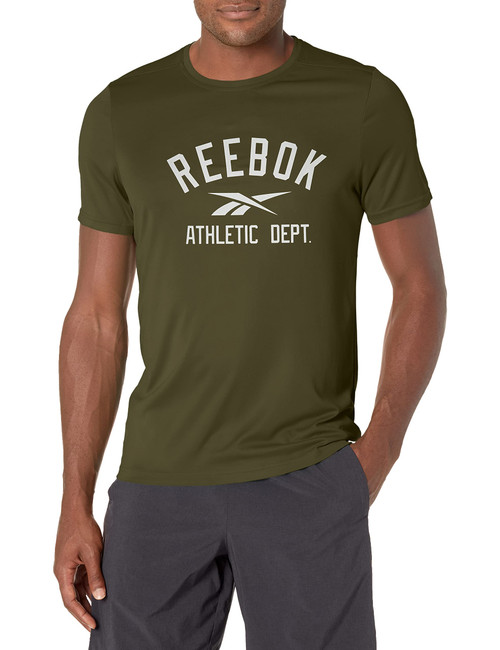 Reebok Men's Standard Workout Ready Graphic Tee, Army Green, Medium
