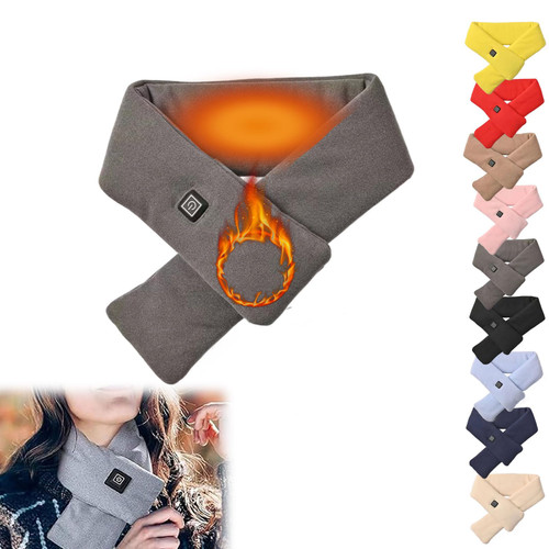 Irasas Nuzufy Heating Scarf,Nuzufy Intelligent Electric Heating Scarf,Heated Scarf Rechargeable (Grey)