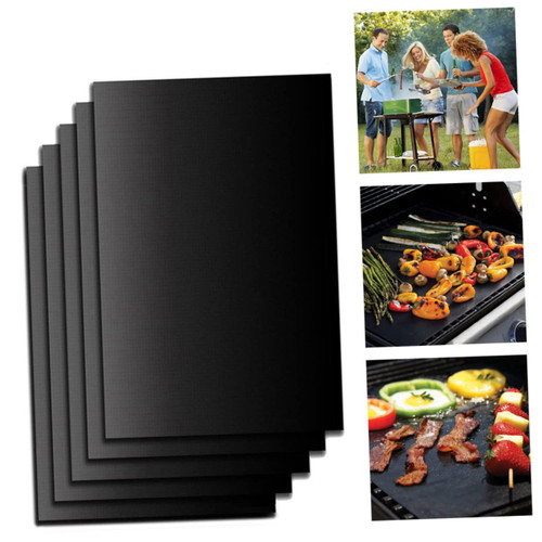 MERRYHAPY 5pcs Oven Lining Bbq Mats for Grilling Non Stick Bbq Mat Bbq Baking Mats Oven Liner Mat Grilling Accessories for Outdoor Grill Bbq Cooking Mat Baking Liner Glass Barbecue Tool Man