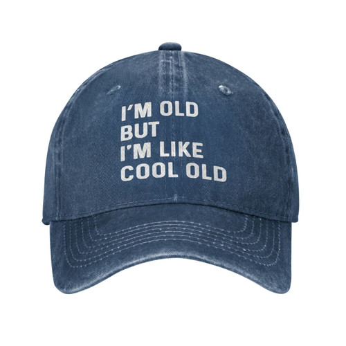 Sefgaen I'm Old But I'm Like Cool Old Hat Women Dad Hat Fashionable Caps Navy Blue