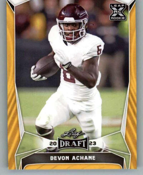 2023 Leaf Draft Gold #46 Devon Achane Texas A&M Aggies RC Rookie Football Trading Card 2023 Leaf Draft Gold #46 Devon Achane Texas A&M Aggies RC Rookie Football Trading Card