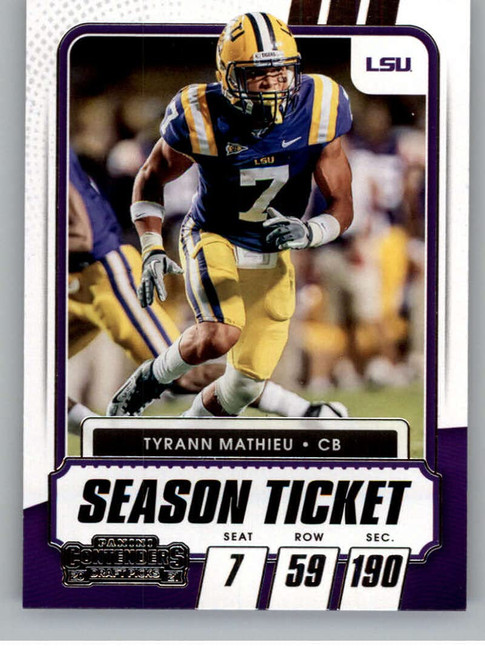 2021 Panini Contenders Draft Season Ticket #74 Tyrann Mathieu LSU Tigers Football Trading Card 2021 Panini Contenders Draft Season Ticket #74 Tyrann Mathieu LSU Tigers Football Trading Card