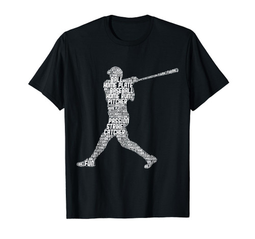 Baseball Player Batter Youth Kids Boys Men T-Shirt