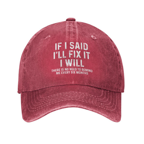 Beafoliya Funny Hat If I Said I'll Fix It Cap for Women Baseball Hats Cool Hats Red
