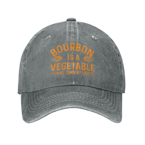 Philysonic Funny Hat Bourbon is A Vegetable 51% Corn by Law Hat for Women Baseball Hat Trendy Hat Gray