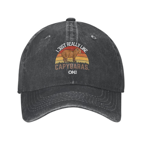 Tywonmy Funny Gift Hat I Just Really Like Capybaras Ok Hat Men Baseball Cap Funny Caps Black Tywonmy Funny Gift Hat I Just Really Like Capybaras Ok Hat Men Baseball Cap Funny Caps Black