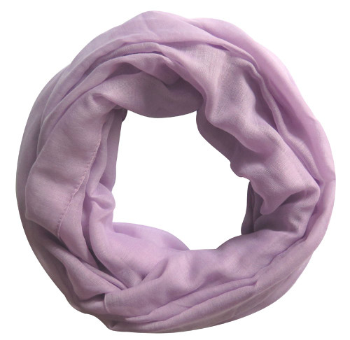 Lina & Lily Solid Color Plain Women's Infinity Loop Scarf Lightweight (lavender)